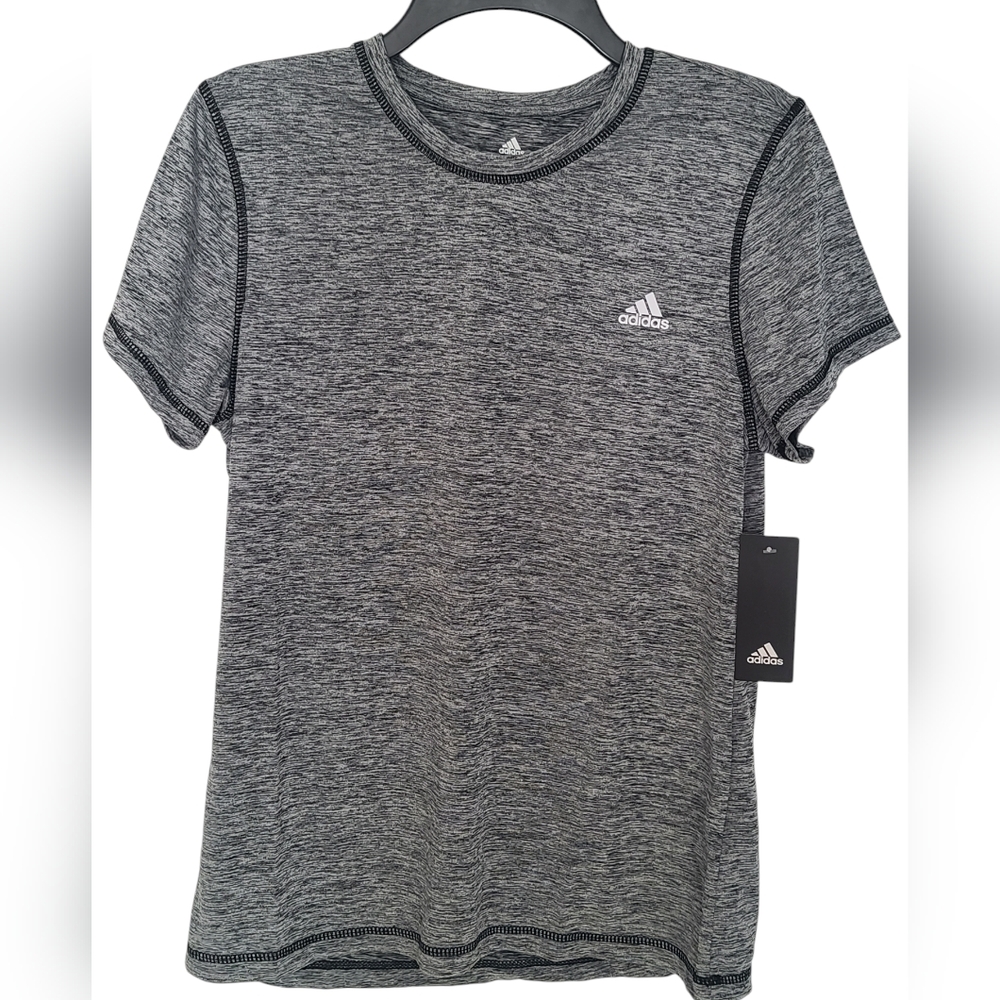 Adidas Tech Tee Women's Athletic Short Sleeve Gray Size Medium New